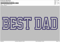 BEST DAD APPLIQUE  Embroidery Machine Design