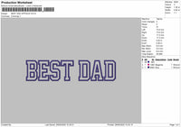 BEST DAD APPLIQUE  Embroidery Machine Design