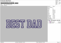 BEST DAD APPLIQUE  Embroidery Machine Design