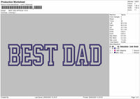 BEST DAD APPLIQUE  Embroidery Machine Design