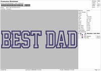 BEST DAD APPLIQUE  Embroidery Machine Design