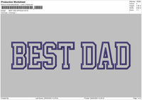 BEST DAD APPLIQUE  Embroidery Machine Design