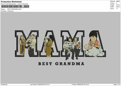 BEST GRANDMA Embroidery Machine File