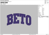 Beto Embroidery File 6 sizes