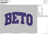 Beto Embroidery File 6 sizes