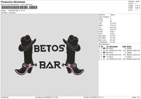 Betos Bar V1 Embroidery File 6 sizes