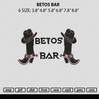 Betos Bar V1 Embroidery File 6 sizes