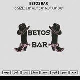 Betos Bar V1 Embroidery File 6 sizes