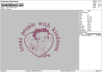 Betty Outline Embroidery File 6 sizes