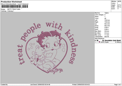 Betty Outline Embroidery File 6 sizes