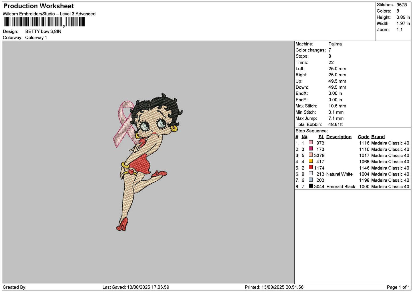 Bettybow 02 Embroidery File 6 sizes