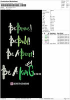 Be A king Embroidery File 6 sizes