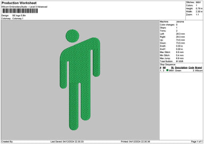 Be Flatperson Embroidery File 6 sizes