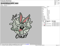 Bug Bunny Crazy Embroidery File 4 size