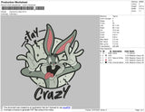 Bug Bunny Crazy Embroidery File 4 size