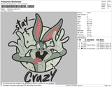 Bug Bunny Crazy Embroidery File 4 size