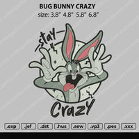 Bug Bunny Crazy Embroidery File 4 size