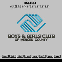 Bgctext Embroidery File 6 sizes