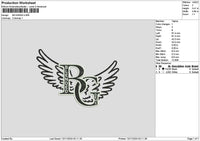 Bg Wings Embroidery File 6 sizes