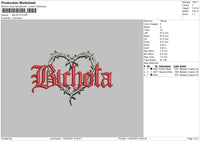 Bichota Embroidery File 6 sizes