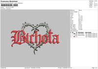 Bichota Embroidery File 6 sizes