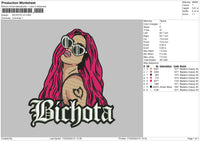 Bichota1703 Embroidery File 6 sizes