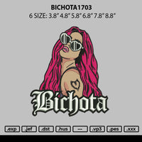 Bichota1703 Embroidery File 6 sizes