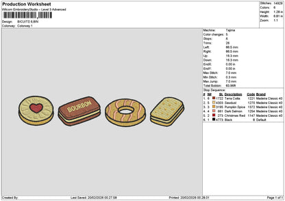 Cookies Icons 1902 Embroidery File 6 sizes