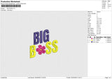 Big Boss Embroidery File 4 size