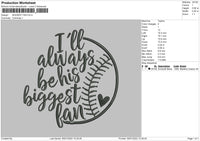 Biggest Fan Embroidery File 4 size