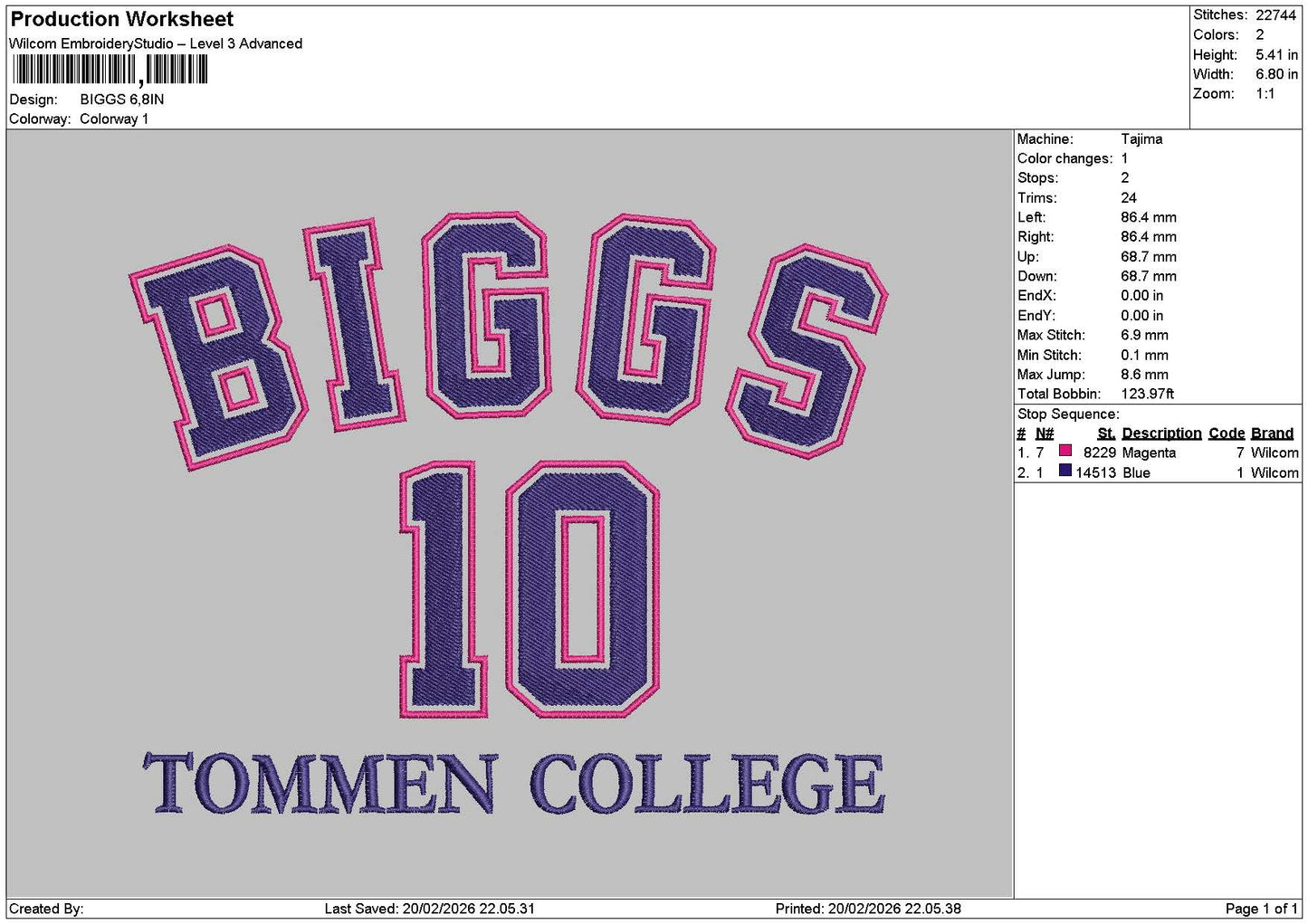 Biggstext Embroidery File 6 sizes