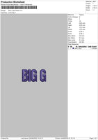 Big G Puff Embroidery File 6 sizes