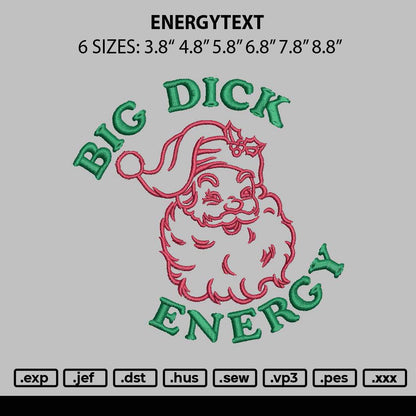 Energytext Embroidery File 6 sizes
