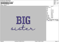 Bigsistertext Embroidery File 6 sizes