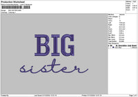 Bigsistertext Embroidery File 6 sizes
