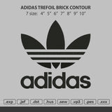 Adidas trefoil brick contour Embroidery File 7 size
