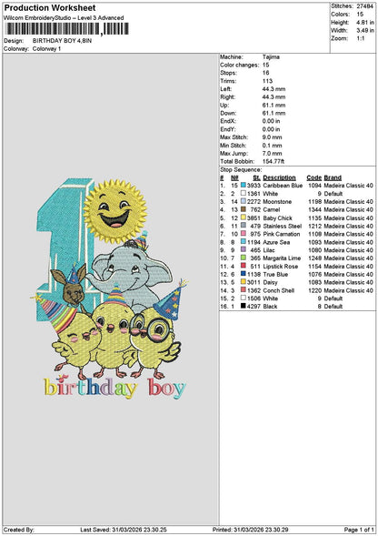 Birthdaytext 3103 Embroidery File 6 sizes