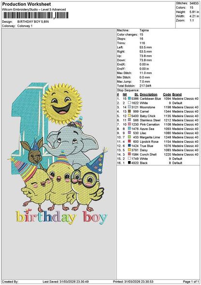 Birthdaytext 3103 Embroidery File 6 sizes