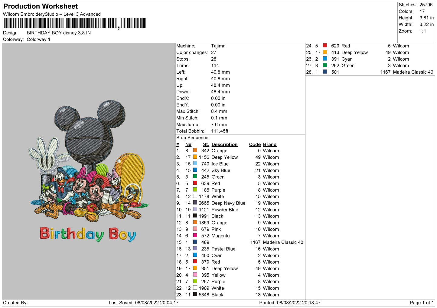 Birthday Boy Embroidery File 4 sizes