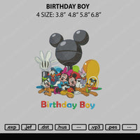 Birthday Boy Embroidery File 4 sizes