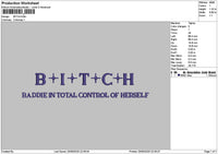 Bitchtext 2509 Embroidery File 6 sizes