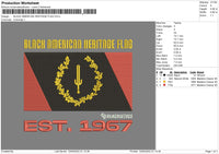 Black American Heritage Flag Embroidery File 8 size