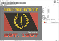 Black American Heritage Flag Embroidery File 8 size