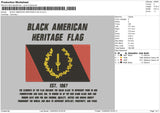 Black American Flag V2 Embroidery File 4 size