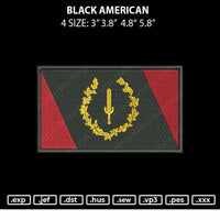 Black American Embroidery File 4 size