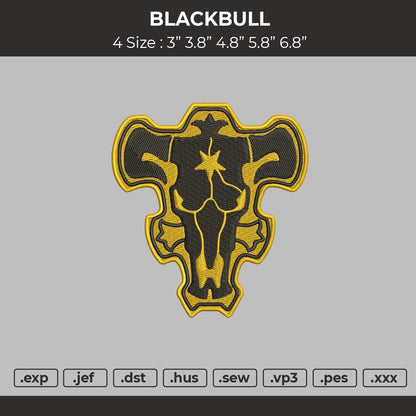 Blackbull Embroidery Machine Design File 4 size