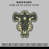 Black B Logo Embroidery File 6 sizes