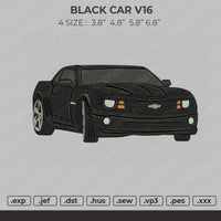 Black Car V16 Embroidery File 4 size