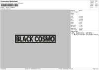 Black Cosmo Embroidery File 4 size