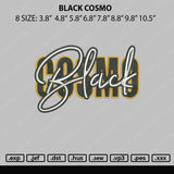 Black Cosmo Embroidery File 8 size